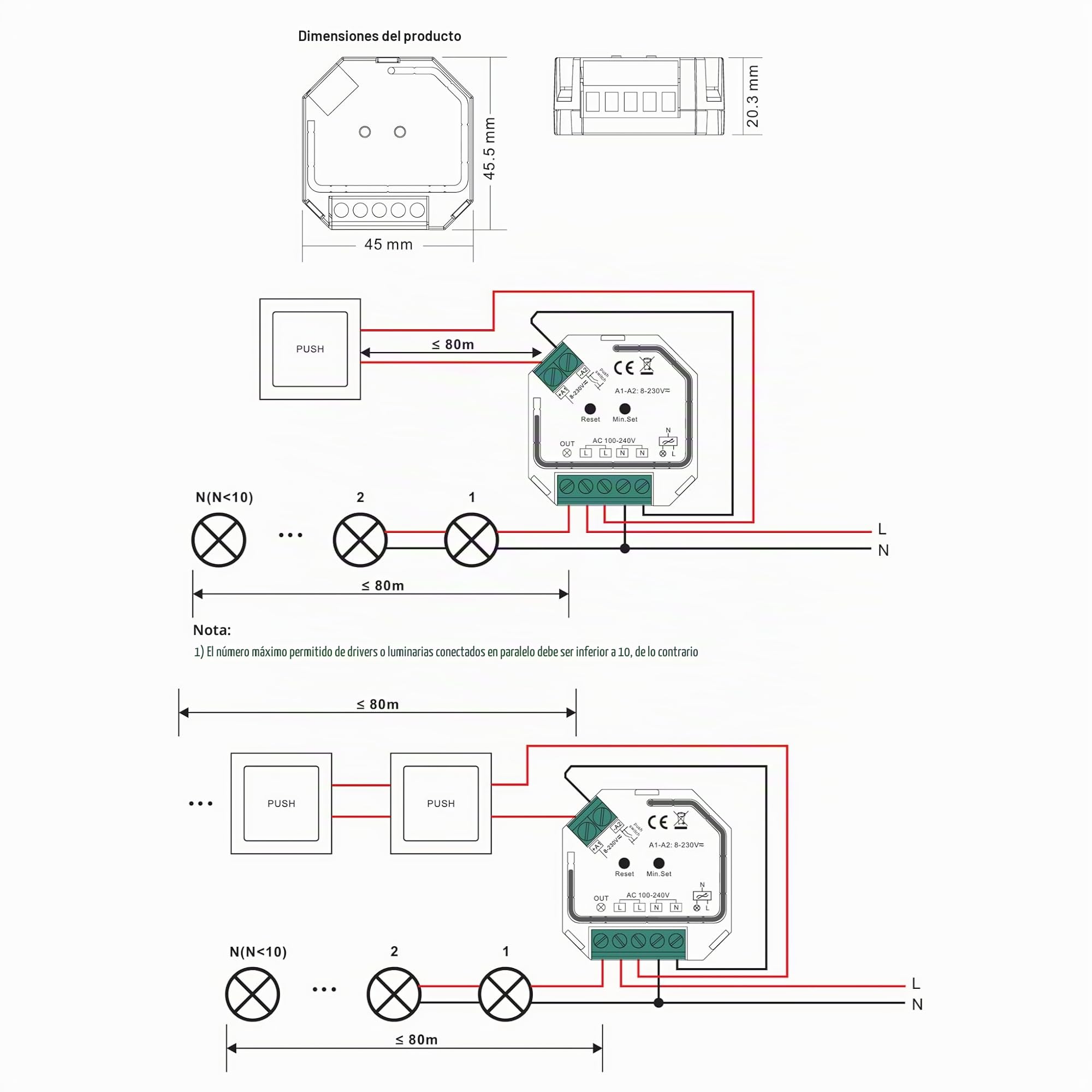 LED fase CONNEX Zigbee dimmer 230 a 400W