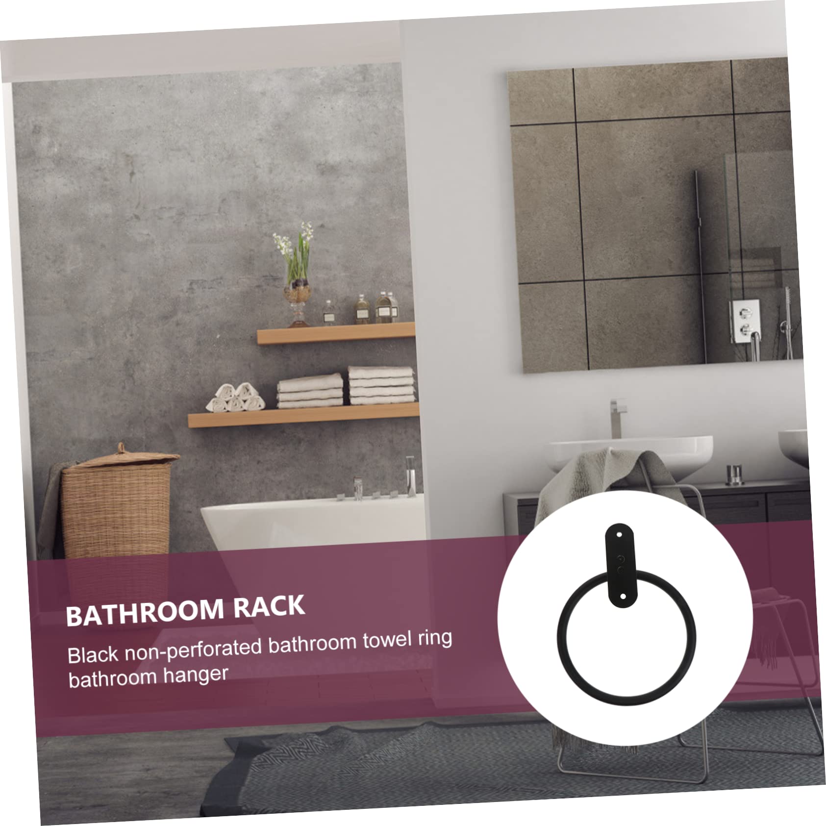 TEHAUX 2sets Portasciugamani Inossidabile Design e Non Perforante Facile Installazione Accessorio Per e Risparmiare