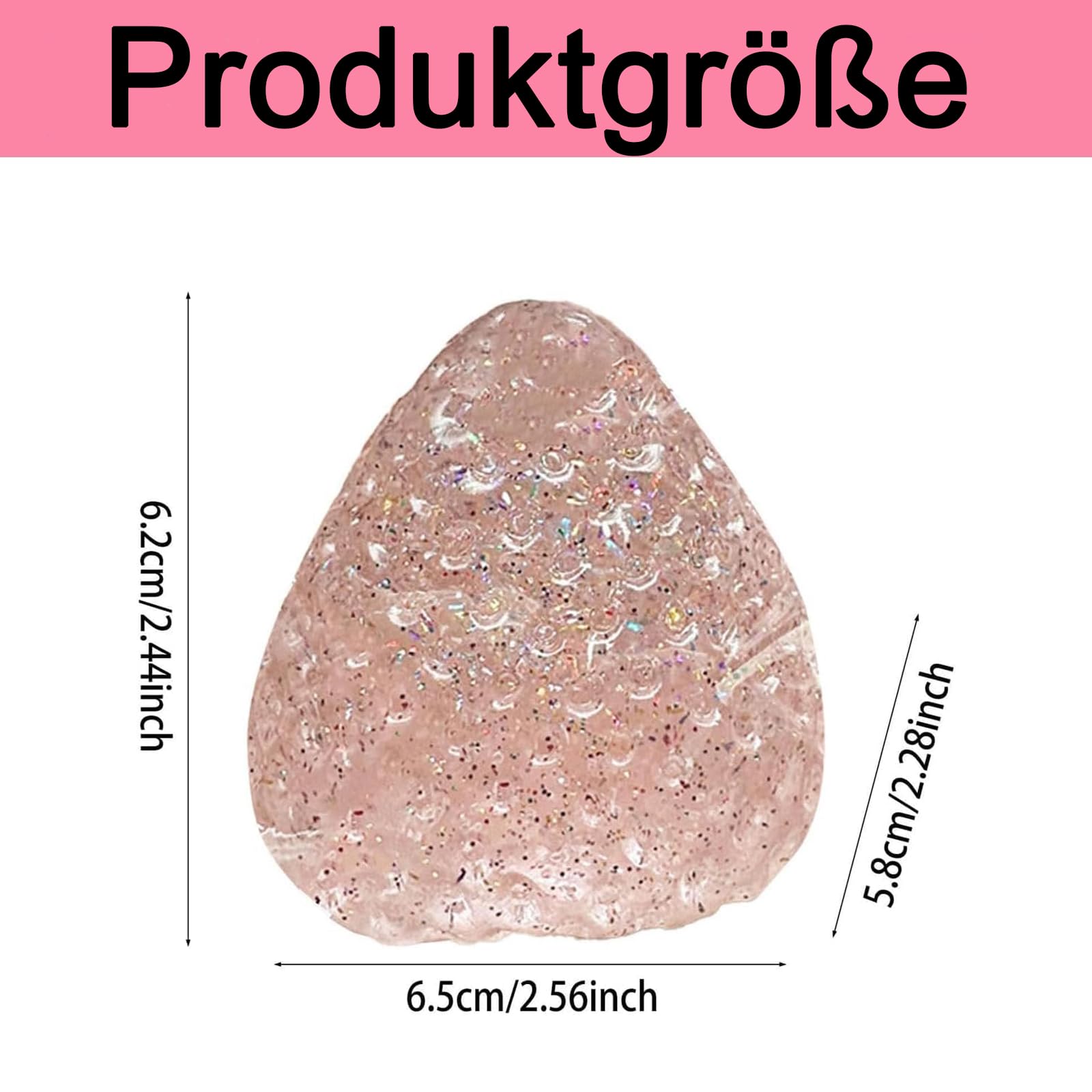 Yamobi Erdbeer Squishy – Anti-Stress-Spielzeug, 6,5 Cm, Weiches TPR-Material, Rosa