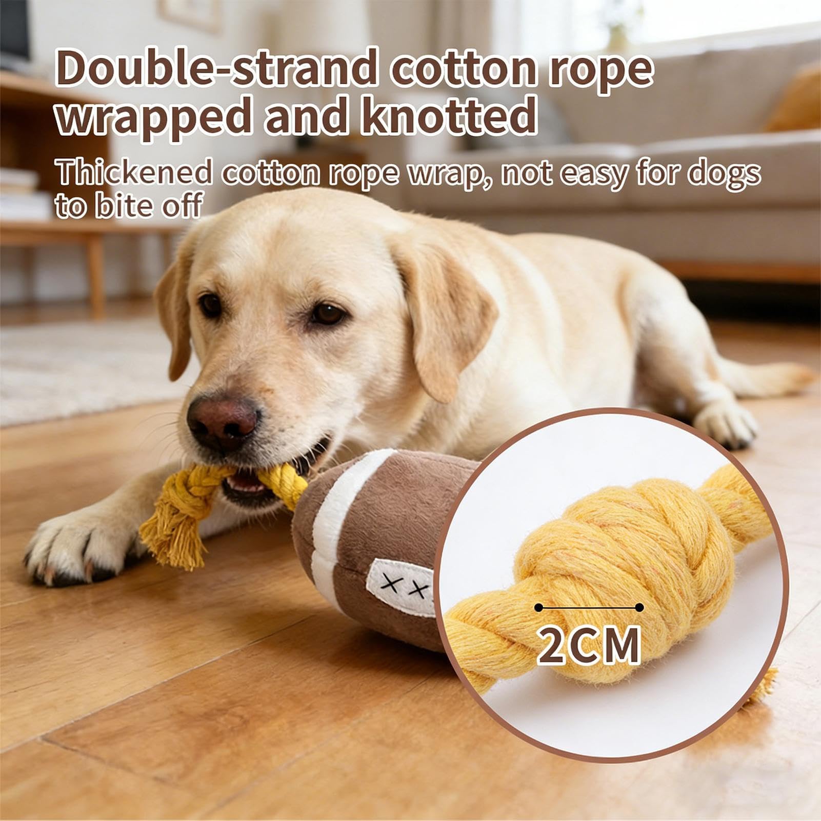 Juguetes Mordedores para Perros Accesorios para Mascotas | Diseño De Pelota Deportiva Juguete Para Cachorros En Dentición Con Cuerda De Algodón Para , Jalar Y Juego De Fuerza Interior