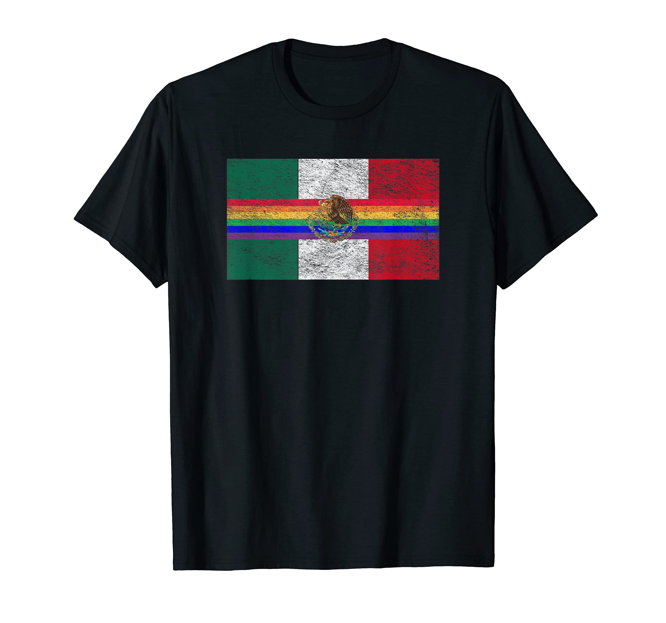 MEXICO LGBTQ GAY PRIDE RAINBOW FLAGMEXICO LGBTQ GAY PRIDE DAY NATIONAL FLAG MEXICAN PARADE T-Shirt