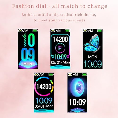 Miniatura 6 de Rastreador de actividad física para mujer, reloj inteligente de fitness con monitoreo del sueño, monitor de frecuencia cardíaca, contador de pasos,