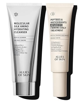 Allies of Skin Hydrating Cleanser & Advanced Peptides Daily Moisturizer | Nourishing Duo to Firm and Moisturize Skin for Healthy Glowing Skin 2.4 oz/ 1.6 oz