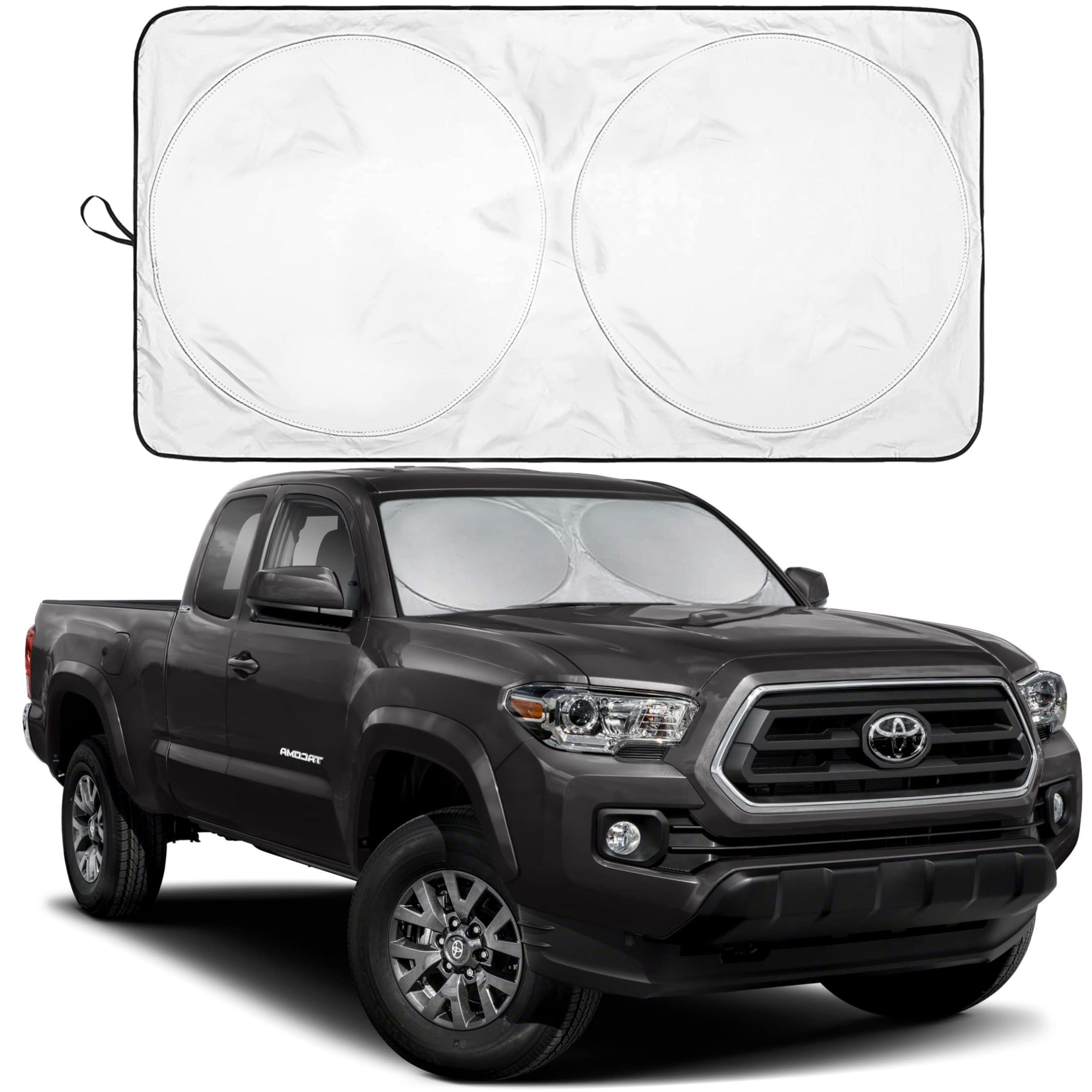 MiDU&Co - Parasole per parabrezza auto, tessuto ultra riflettente True 210T, per la massima protezione dai raggi UV e dal sole, parasole, parasole per auto (standard 149,9 x 73,7 cm)