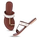 VERMIGO Women Flats Sandals | Size 4 | Comfortable Slip-On Casual Daily Wear Flats | BIG-BROWN gallery image