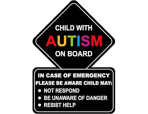 Child with Autism Sticker, Best Alert Responders Decals for Cars