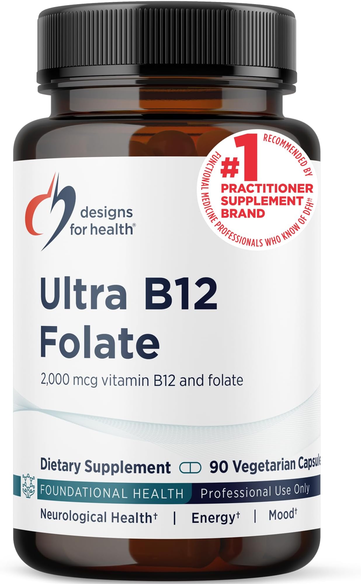 - Designs for Health Ultra Methylated B12 + Methyl Folate - Vitamin B12 Methylcobalamin and Folate Supplement, Adenosylcobalamin & 5-MTHF for Nerve, Cellular Energy + Methylation Support (90 Capsules)