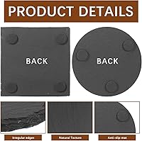Vista 3 de 48pcs Slate Coasters, Black 4 Inch Bulk Blank Rock Coasters Blank Laser Engraving, Hand Painted DIY, Scratch Resistant Bottom (24*Square+24*Round)