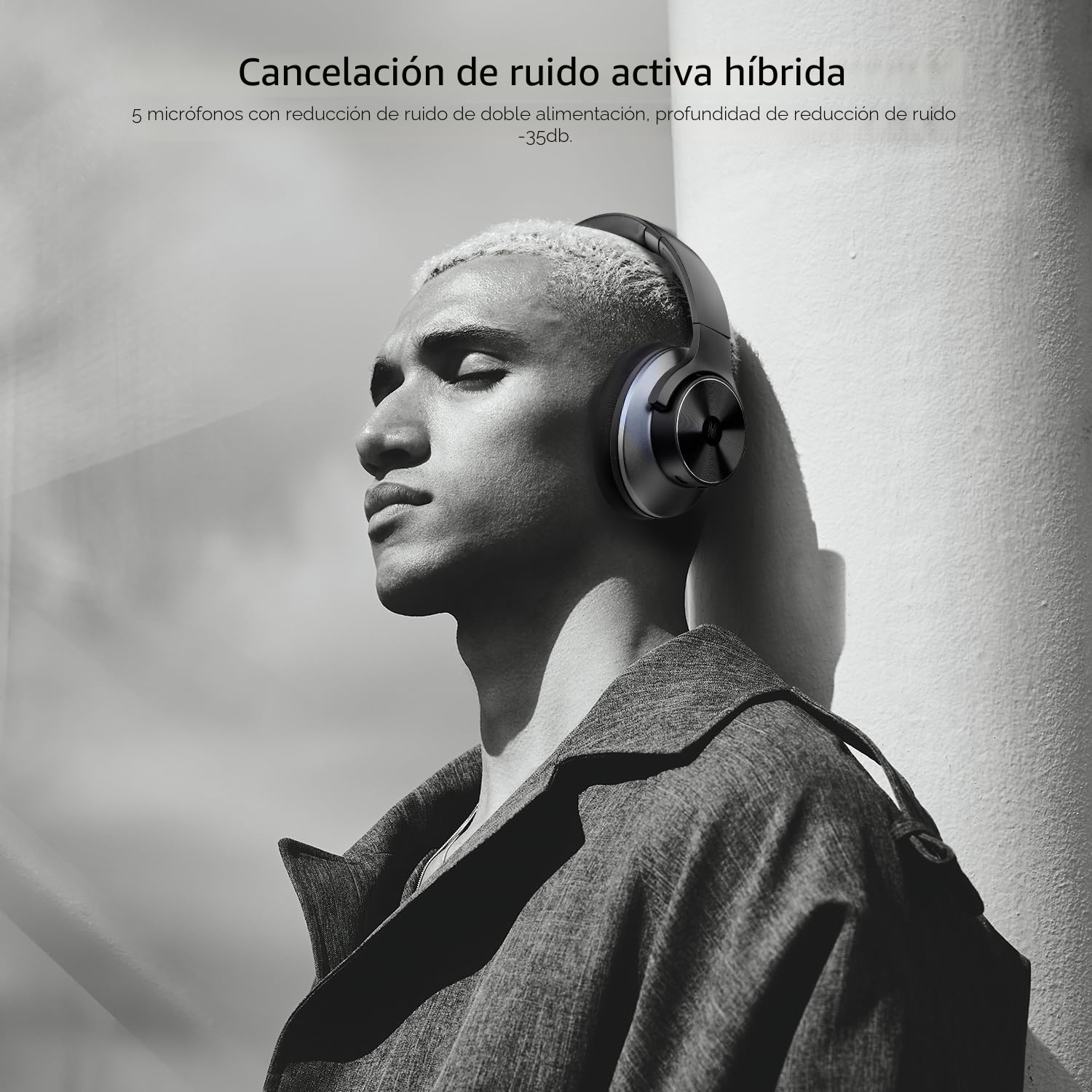 OneOdio A10 Auriculares Inalámbricos Híbridos con Cancelación de Ruido[45H] Auriculares Bluetooth sobre la Oreja con Hi-Res Audio Sound,Graves Bass,Modo Transparente para Travel PC Home Office