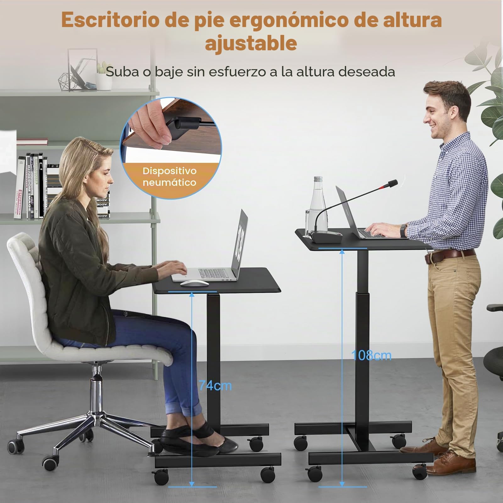 LIFEZEAL Escritorio Elevable de Pie para Portátil (Negro)