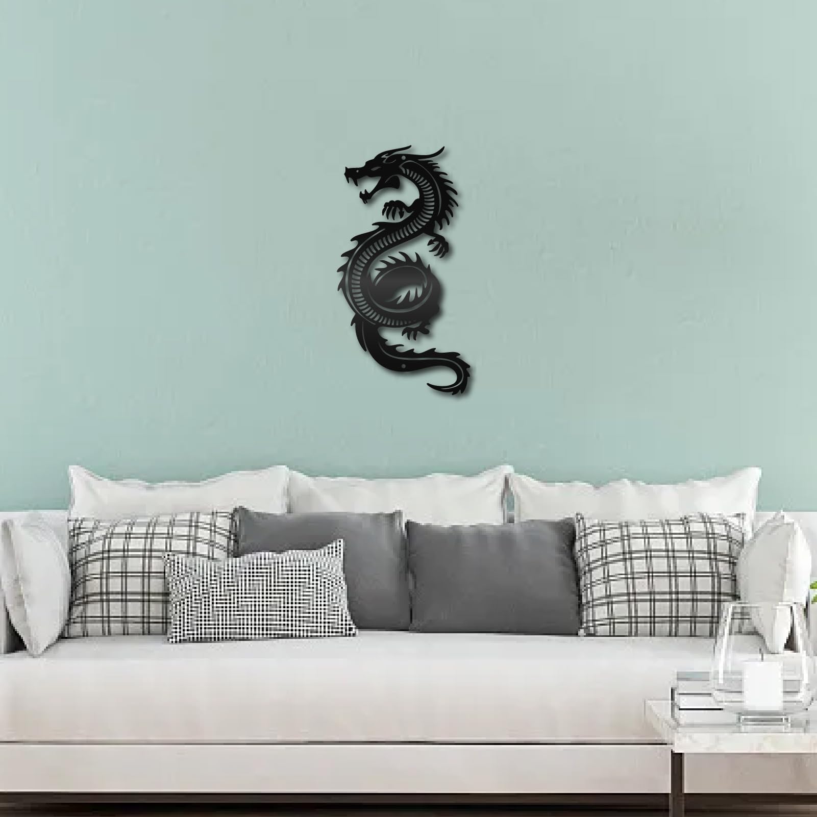 その他 Etain decoration murale CREATCABIN Dragon Metal Wall Decor Black Iron Wall Art