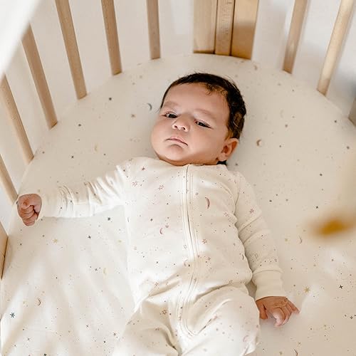 Miniatura 5 de Stokke Sleepi - Sábana bajera ajustable pequeña de Pehr, Celestial, sábanas suaves para Stokke Sleepi Mini y cunacama, disponible en patrones