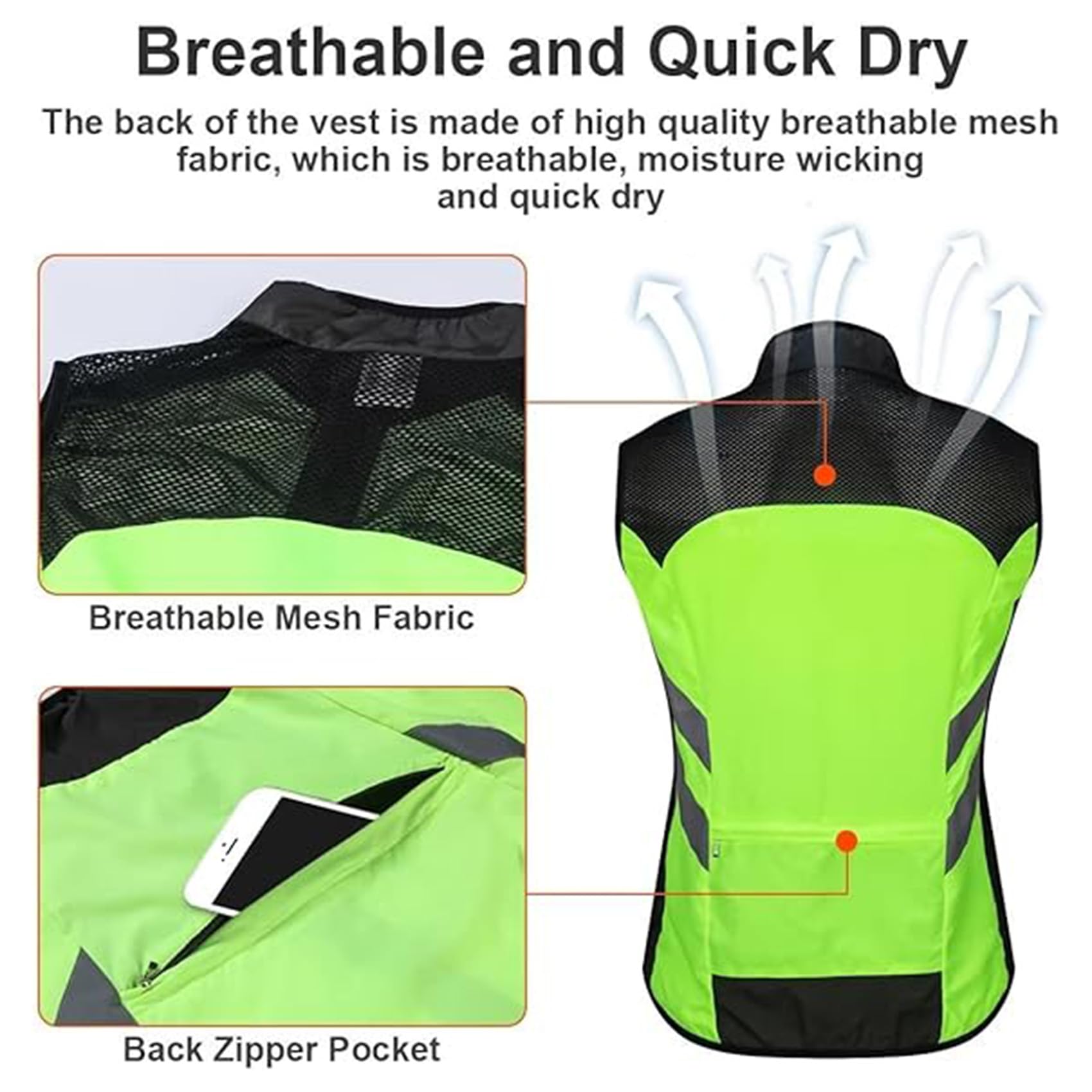 Chaleco de ciclismo reflectante para hombre, chaqueta sin mangas, chaleco para montar en bicicleta, camisetas transpirables para bicicleta, Tops de ciclismo