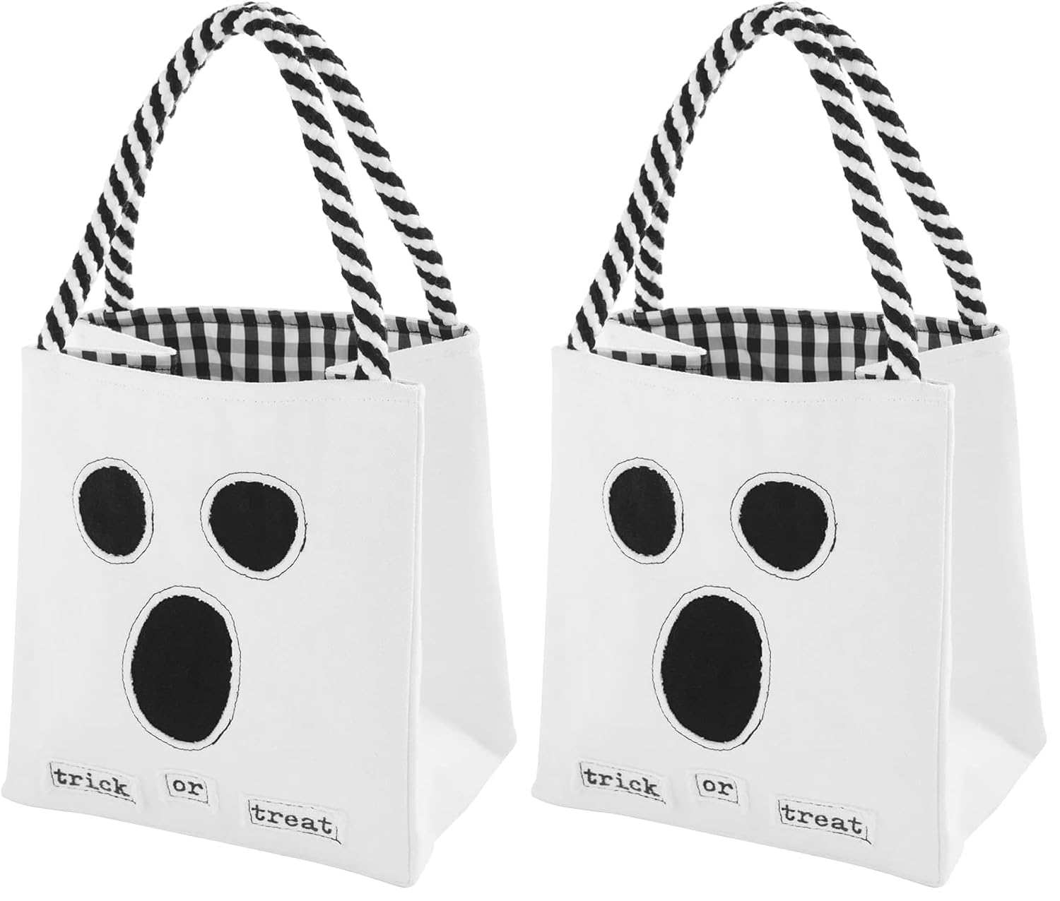 Mud Pie Children's Halloween LED Light Up Treat-or-Treat Candy Bag, Ghost (Pack of 2)