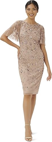 Adrianna Papell Vestido corto con cuentas para mujer