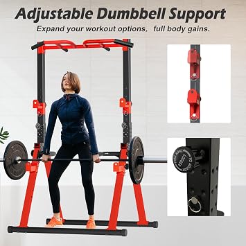 Foldable Power Tower Pull Up Bar Station, Adjustable Height