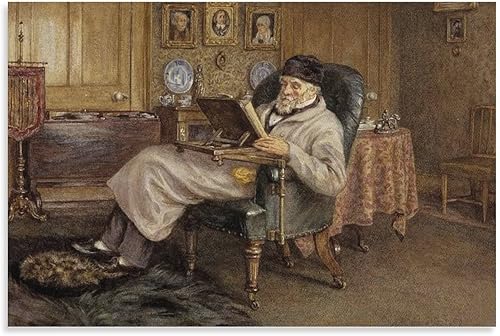 Helen Allingham - Thomas Carlyle, 1795-1881. Póster de historiador y ensayista, pintura decorativa, lienzo, arte de pared, póster de sala de estar,