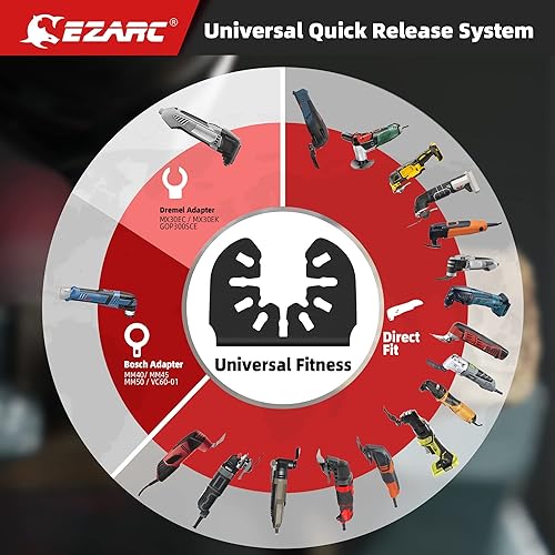 Miniatura 12 de EZARC Hojas de sierra oscilantes extralargas – 5 cuchillas multiherramienta bimetálicas con borde de arco, corte preciso para madera con clavos