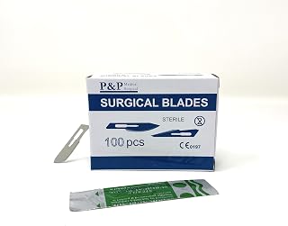SCALPEL BLADE DISPOSABLE SURGICAL STERILE (High Grade Carbon Steel 2.1%,10xx) Size 10 11 15 22 DESIGNED in USA (10)
