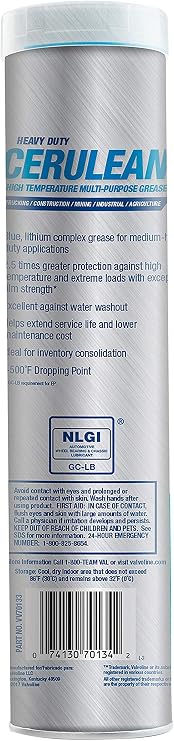 Valvoline Cerulean #2 Heavy Duty (HD) Grease 14.1 OZ Cartridge, Case of 10