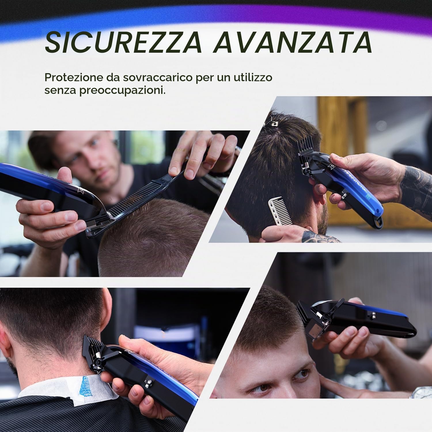 SUPRENT PRO Tagliacapelli Uomo Professionale - 7000RPM Elettrico Macchinetta Per Capelli Regolabarba Uomo, con 8 Pettine Guida e Ceramica Lama, Tagliacapelli per la Cura di Barba Capelli