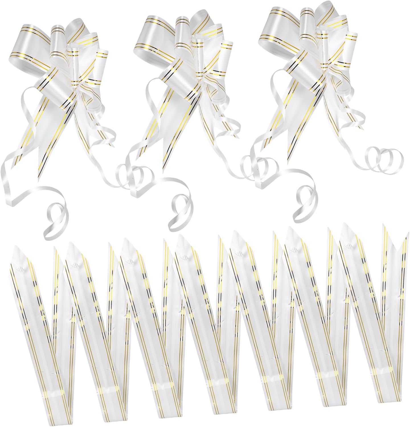 VALICLUD 100pcs Edge Pull Bows for Wrapping Hand-Tied Ribbons for Wedding Decor Holiday Packaging and Present Box Adornments