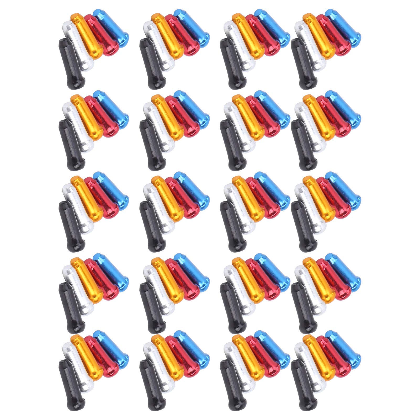 Terminali Crimpatura Per Cavi Freni Bici - Set In 10 Colori Anodizzati, Per Estremità Cavi Interni