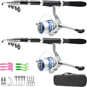 Rod and Reel Combo Telescopic Fishing Rod and Reel Combo Saltwater Freshwater Kit Carbon Fiber Fishing Rod Kit