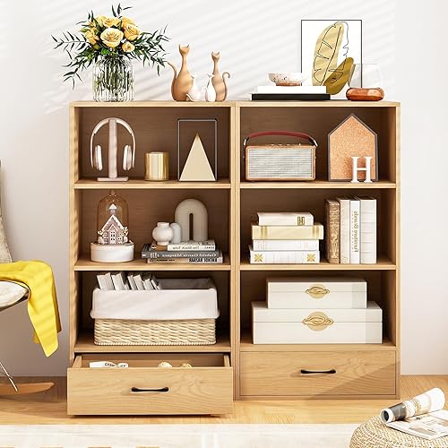 Miniatura 15 de Giantex Estantería de 4 niveles con cajón, organizador de pie de 42.5 pulgadas de alto, estantes de almacenamiento con dispositivo anti-caída, Negro