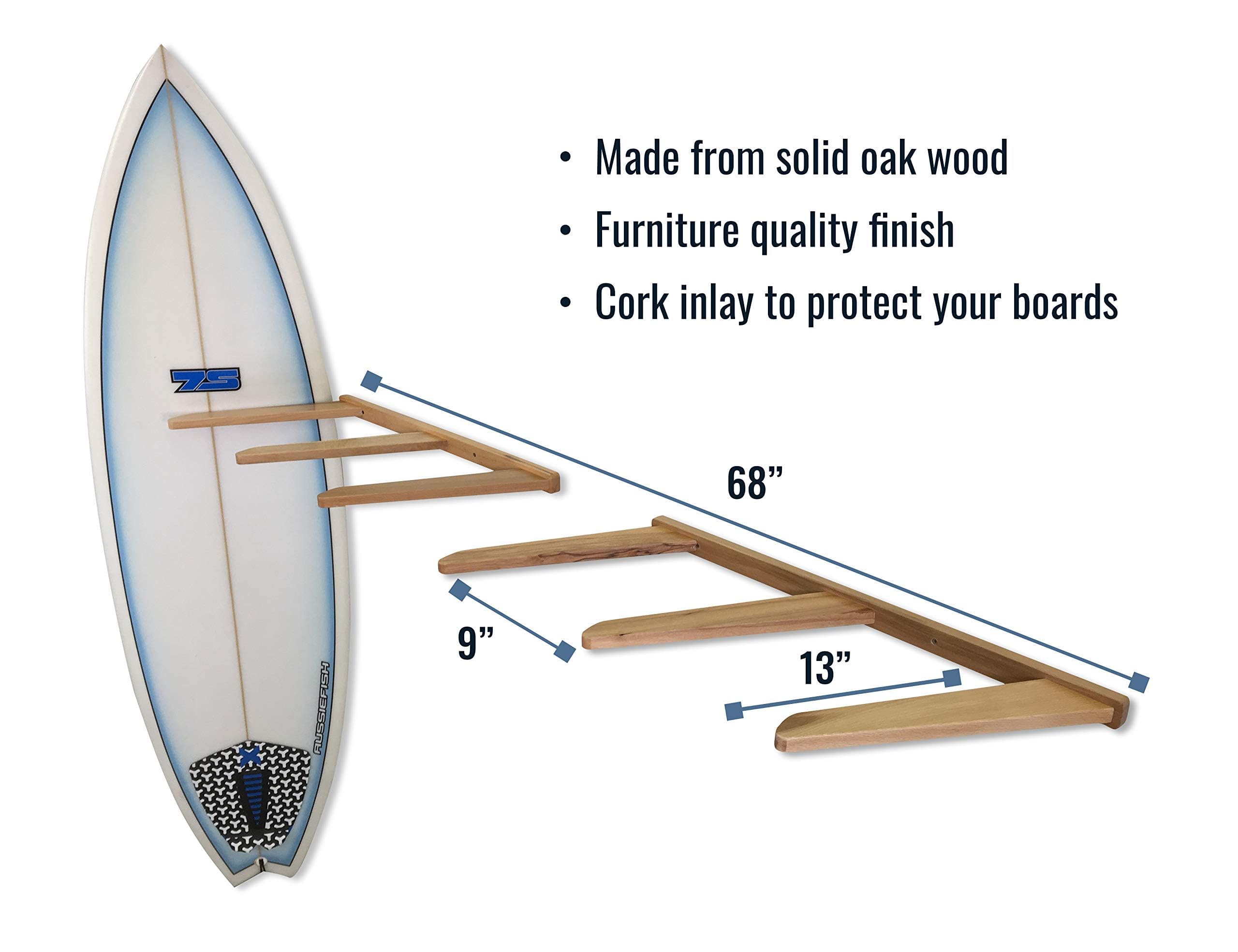 StoreYourBoard Support mural vertical en bois pour 6 planches de surf, maison et garage