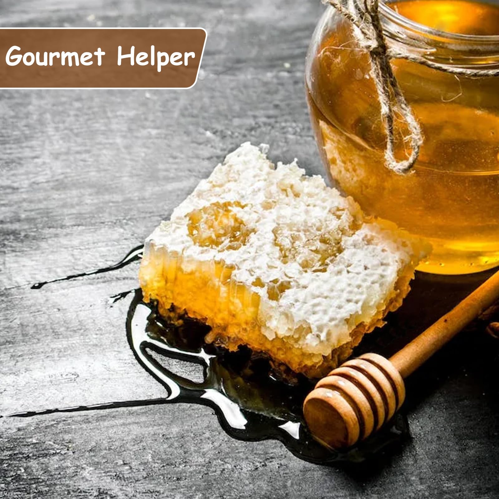 4 Cucchiai Per Miele In Legno - Design A Nido D'Ape, Per Miele, Caffè, Tè - Foto 12