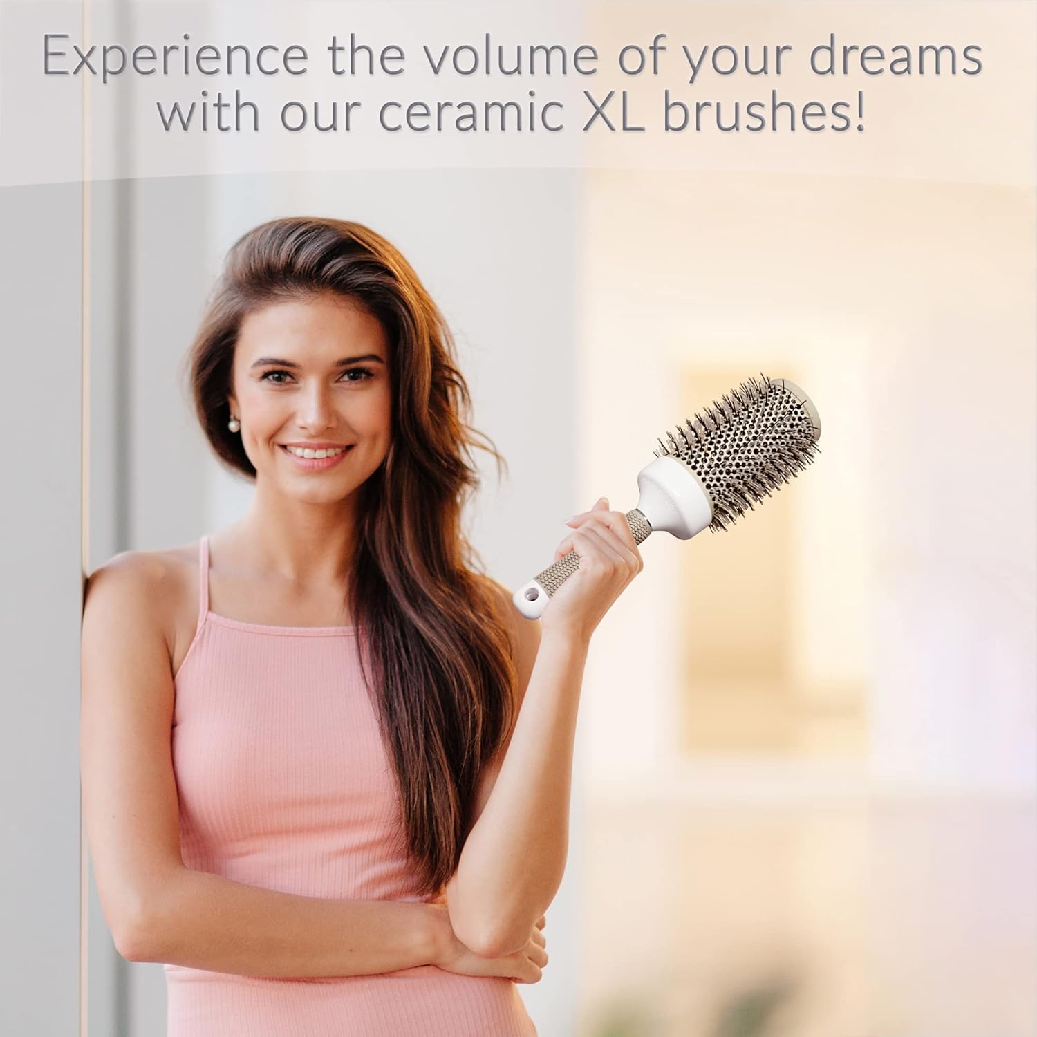Mr Big Hair Brush, Extra Long & Wide, All-Nylon Blend Bristles, Ionic, Nano Technology Thermal Ceramic, Unisex, Fast Drying, Adds Volume & Shine