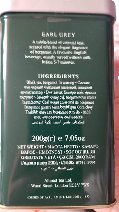 AHMAD TEA LONDON Earl Grey Tea 200 g (7 oz) Tin