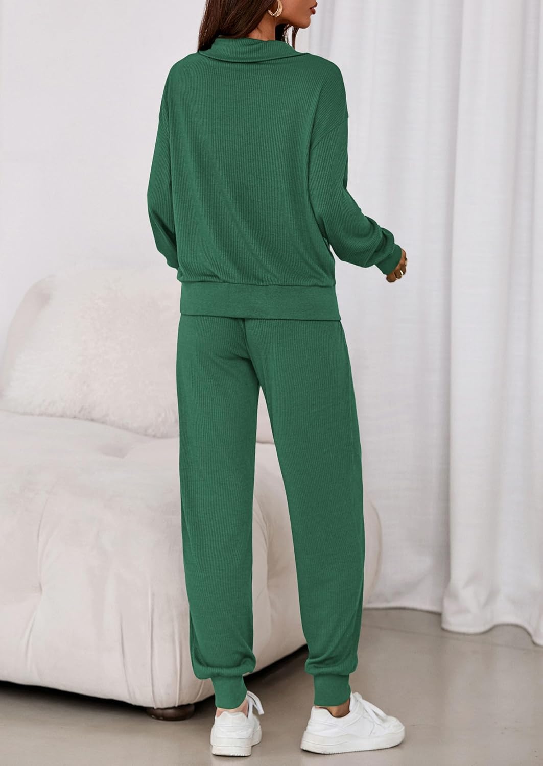 PRETTYGARDEN Women's Fall 2 Piece Lounge Sets Zip Up Sweatshirt Jogger Pants Sweat Track Suits Travel Outfit Winter Clothing - Image 5