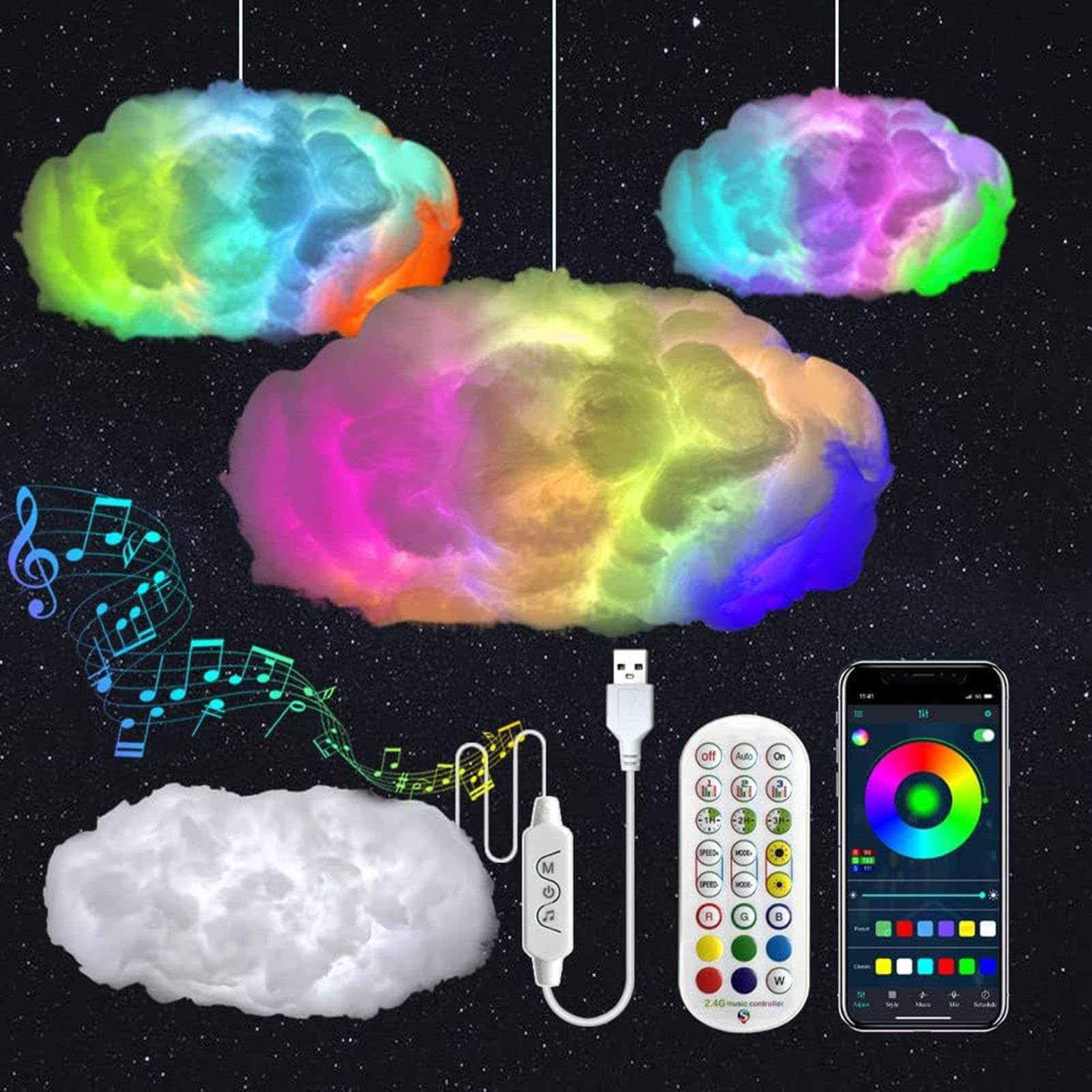 Lampada da Tavolo con luci notturne Smart Cloud, soffitto della Camera da Letto, Decorazione Galleggiante a Forma di Cartone Animato, Decorazione Multifunzionale per cameretta dei
