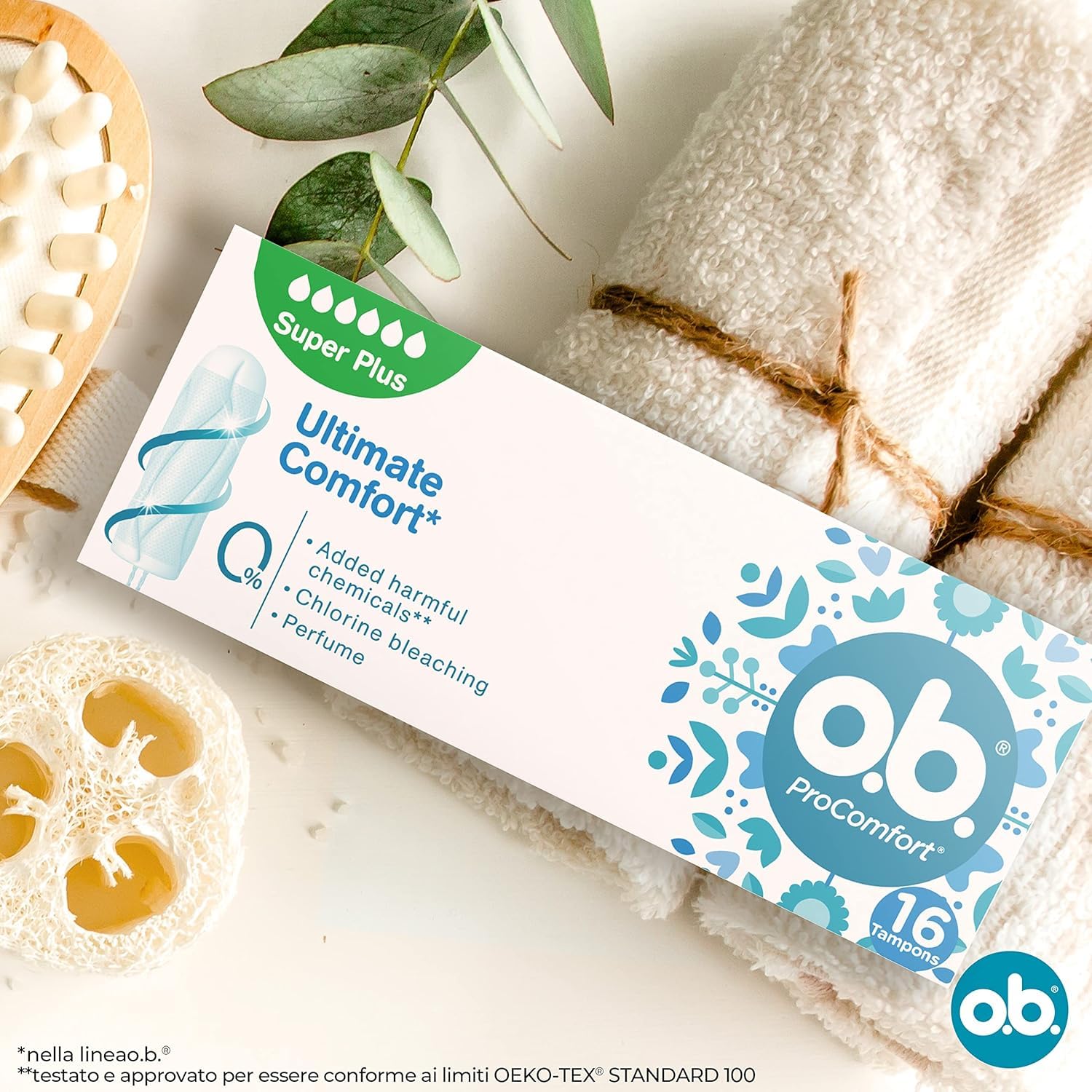o.b. ProComfort Super Plus Assorbenti Interni, Flusso Molto Intenso, Inserimento e Rimozione Facile, 16 unità (Confezione da 10)