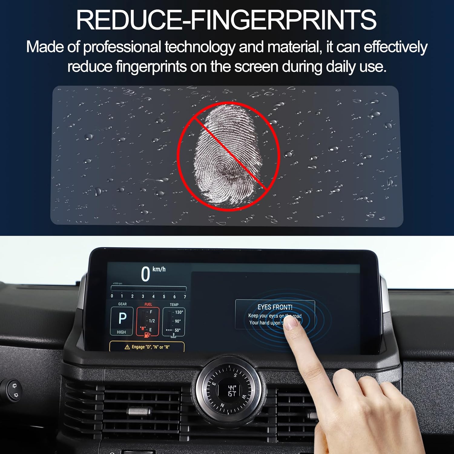 Car Navigation Screen Protective Film and Sunshade Compatible with INEOS Grenadier 2020-2025 Navigation Display Tempered Glass Screen Protector Anti Reflective Navigator Sun Shade Kit