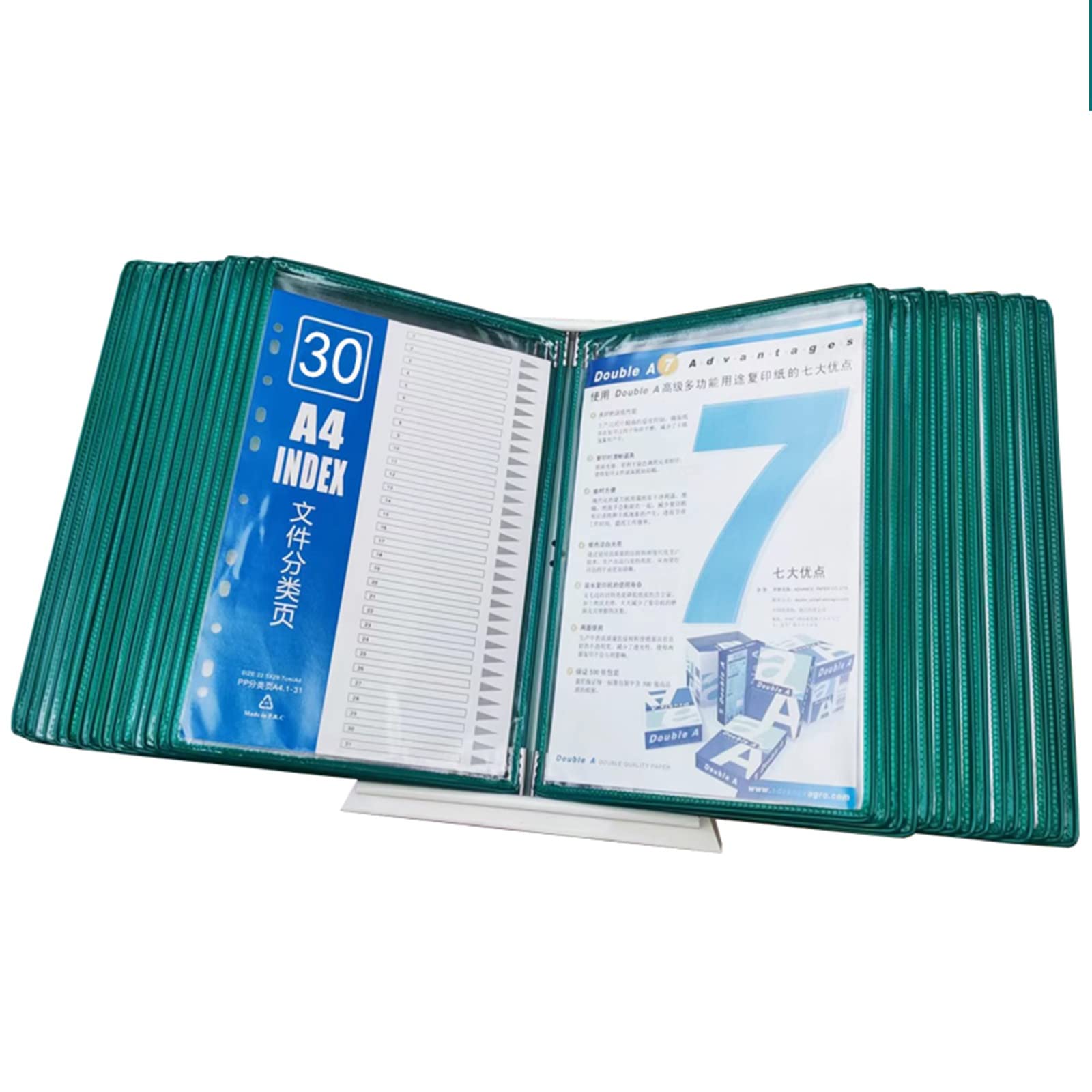 IUokLU Desktop Reference System With 30 Display Pockets,Wall-mounted Flip File Holder,desk Reference Organizer For A4 Document Reference And Storage (A)