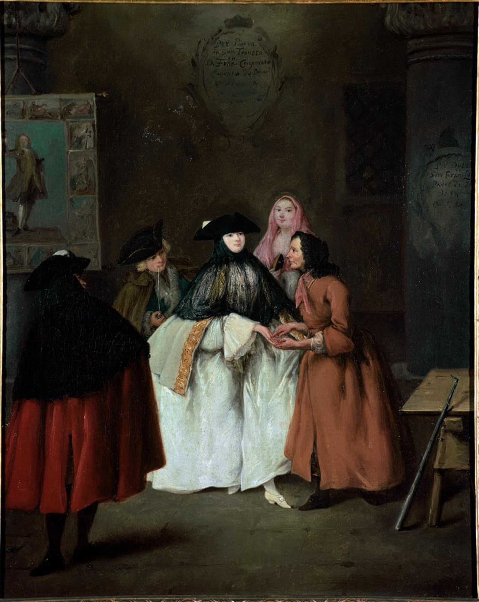 SERENDIPITP Vintage Wall Art Canvas Nordic Poster Canvas Print Picture the Fortune Teller Painting by Pietro Longhi Wall Art Poster for Home Decor 60x90cm