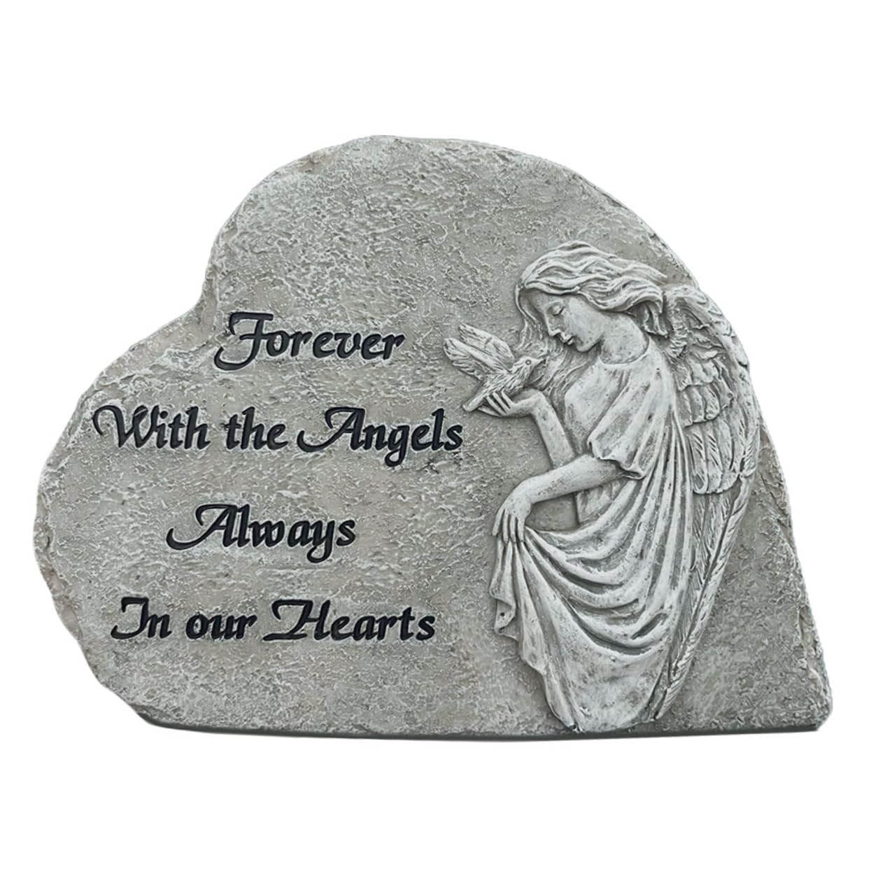 ibasenice Statua Commemorativa Angelo a Forma di Cuore in Resina