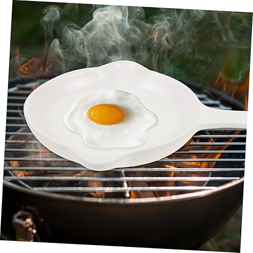 Miniatura 8 de KJHBV Utensilios de cerámica para hornear huevos Mini sartén sartén para tortillas de huevos Sartén de campamento Pan para panqueques Sartén para