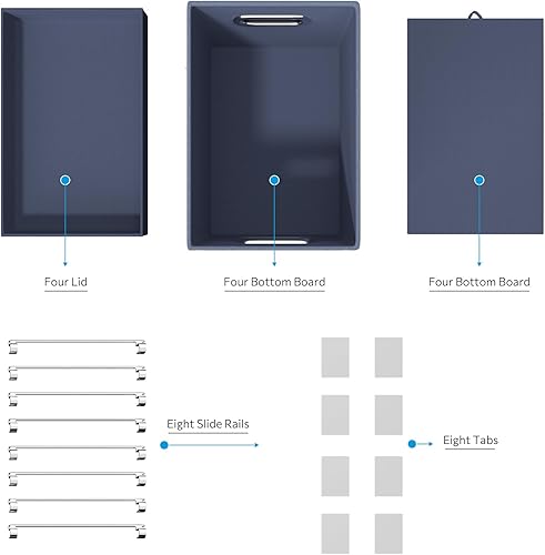 Miniatura 7 de Caja de archivos colgante con tapa, juego de 4 organizadores de archivos, caja de almacenamiento plegable de lino decorativo para oficinahogar (14 x