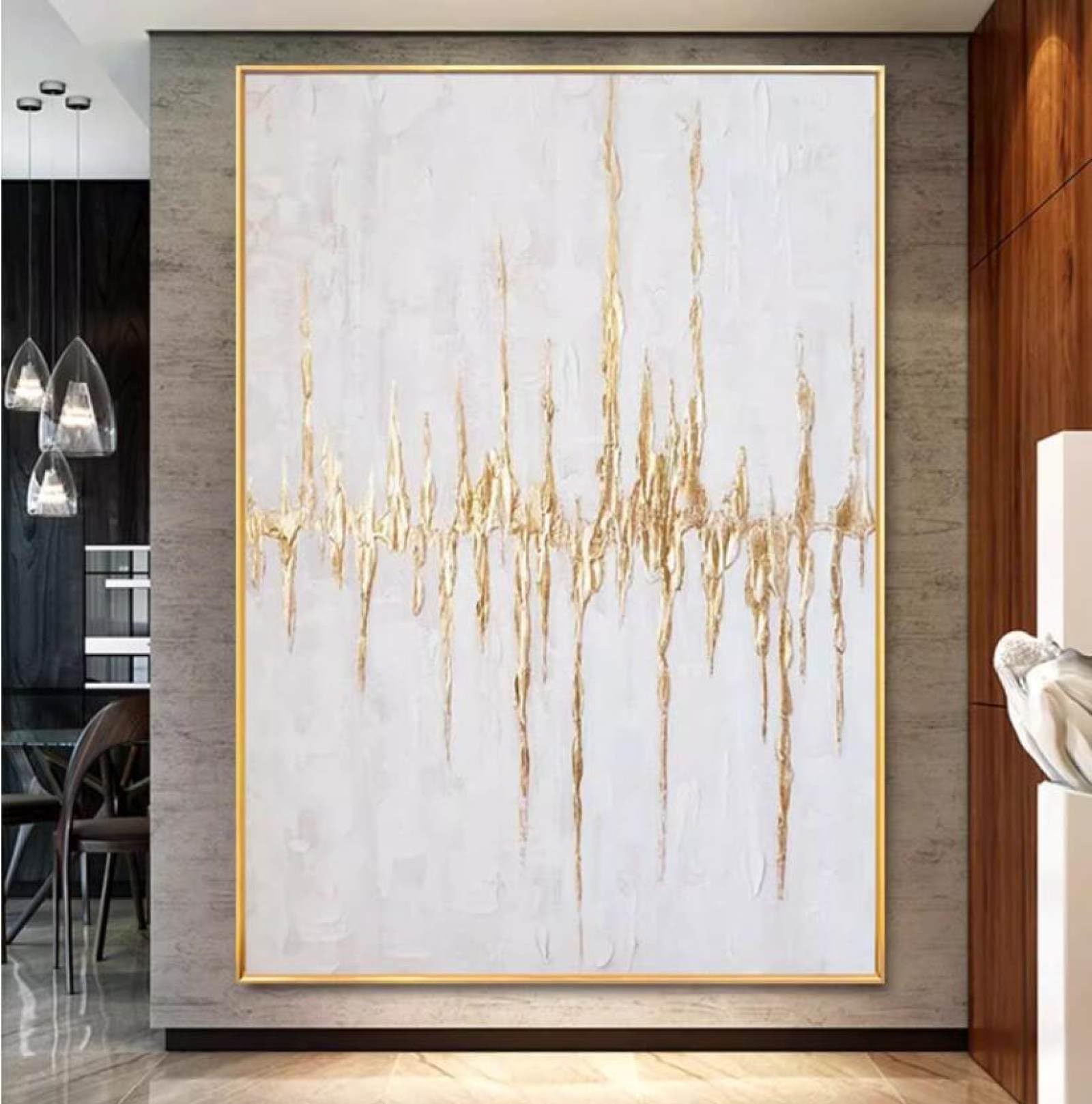 Peinture faite à la main horizon d'or toile artistique