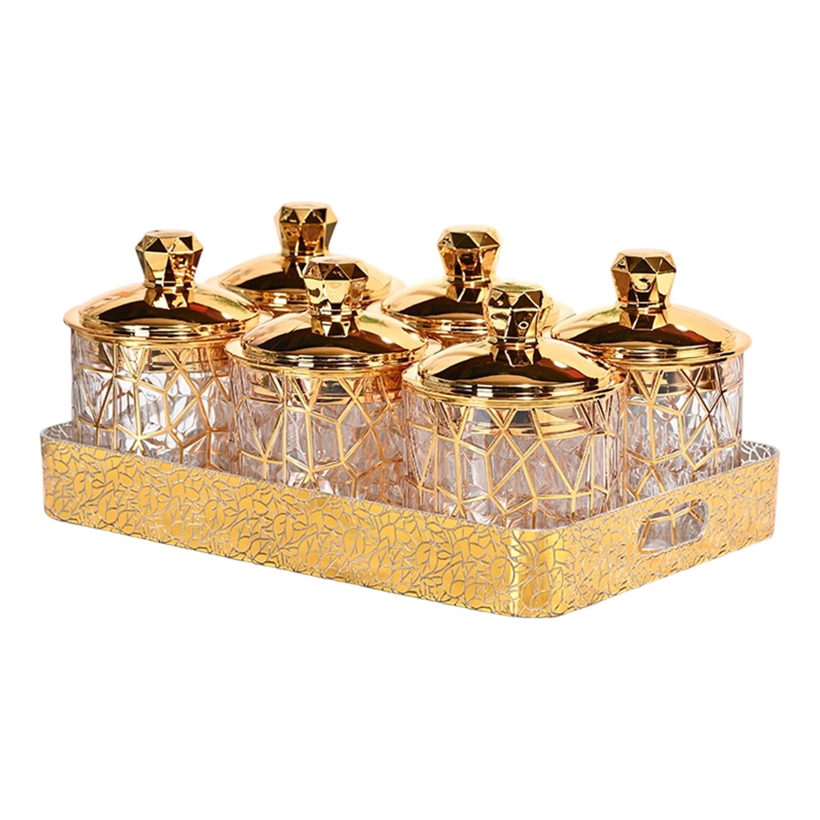 SXRQ Of 6 Space Saving Leak Proof Canister with Lid Coffee Candy Jar Container Storage Jars for Organizing Sugar Food Grade Candy Storage Container