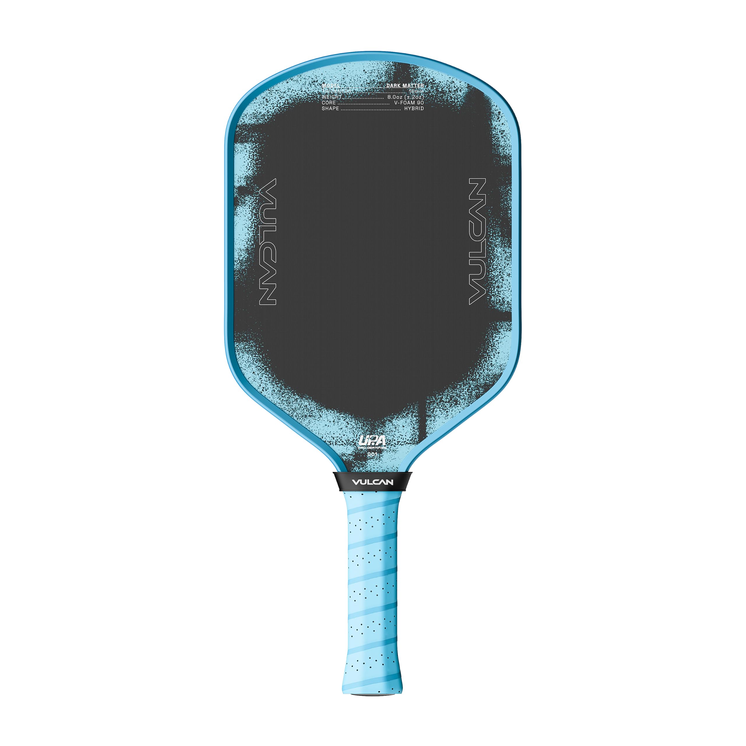Vulcan Chapter 01 - Racchetta da pickleball in fibra di carbonio grezzo T700 con nucleo in schiuma a doppia densità, potenza e rotazione di generazione 4, approvata UPA-A, progettata con Nick Kyrgios