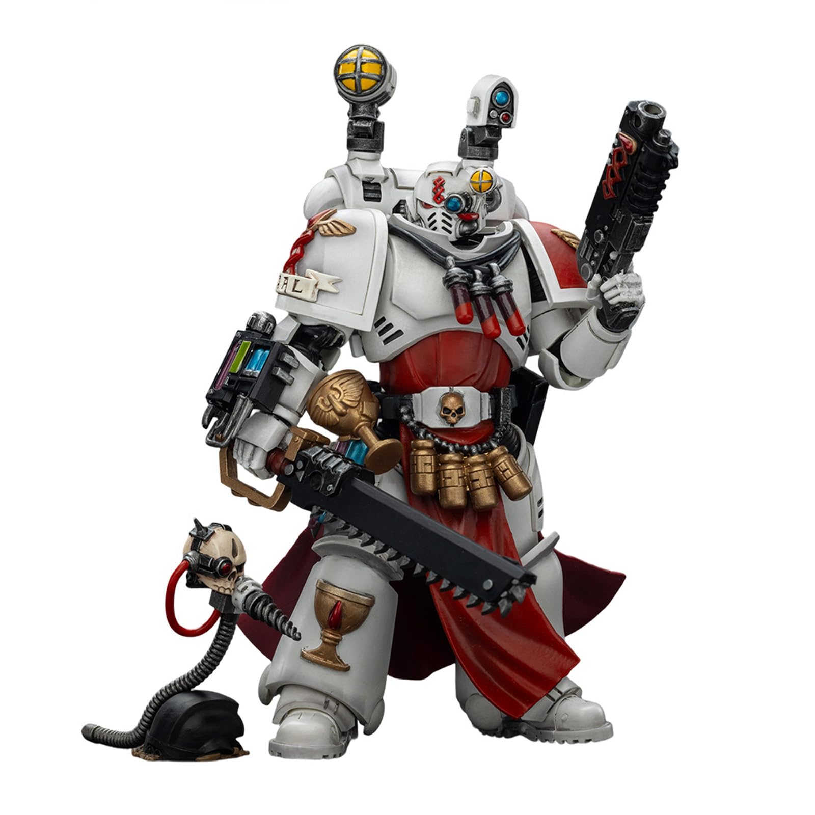 GWTCTOY JoyToy Warhammer 40K Genuine License 1:18 Action Figures, Blood Angels Sanguinary Priest with Heavy bolt pistol, chainsword and narthecium