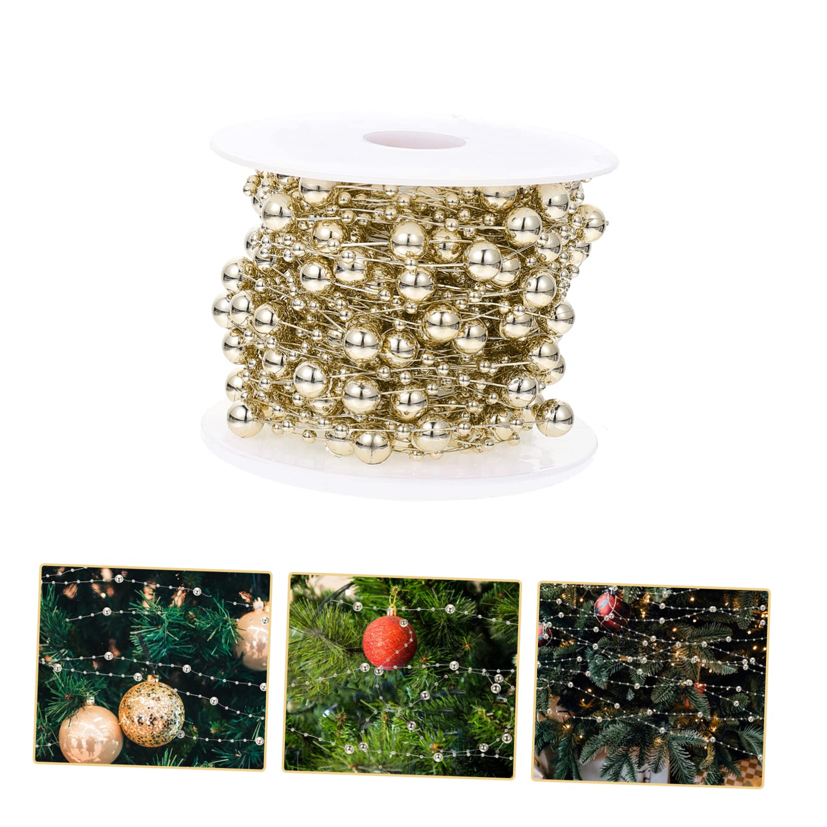 3rollen Perlenkette Mit Goldfarbenen Und Silberfarbenen Elektrischen Beschichtung Dekoration Für Hochzeiten Weihnachtsfeiern Und Handwerksprojekte