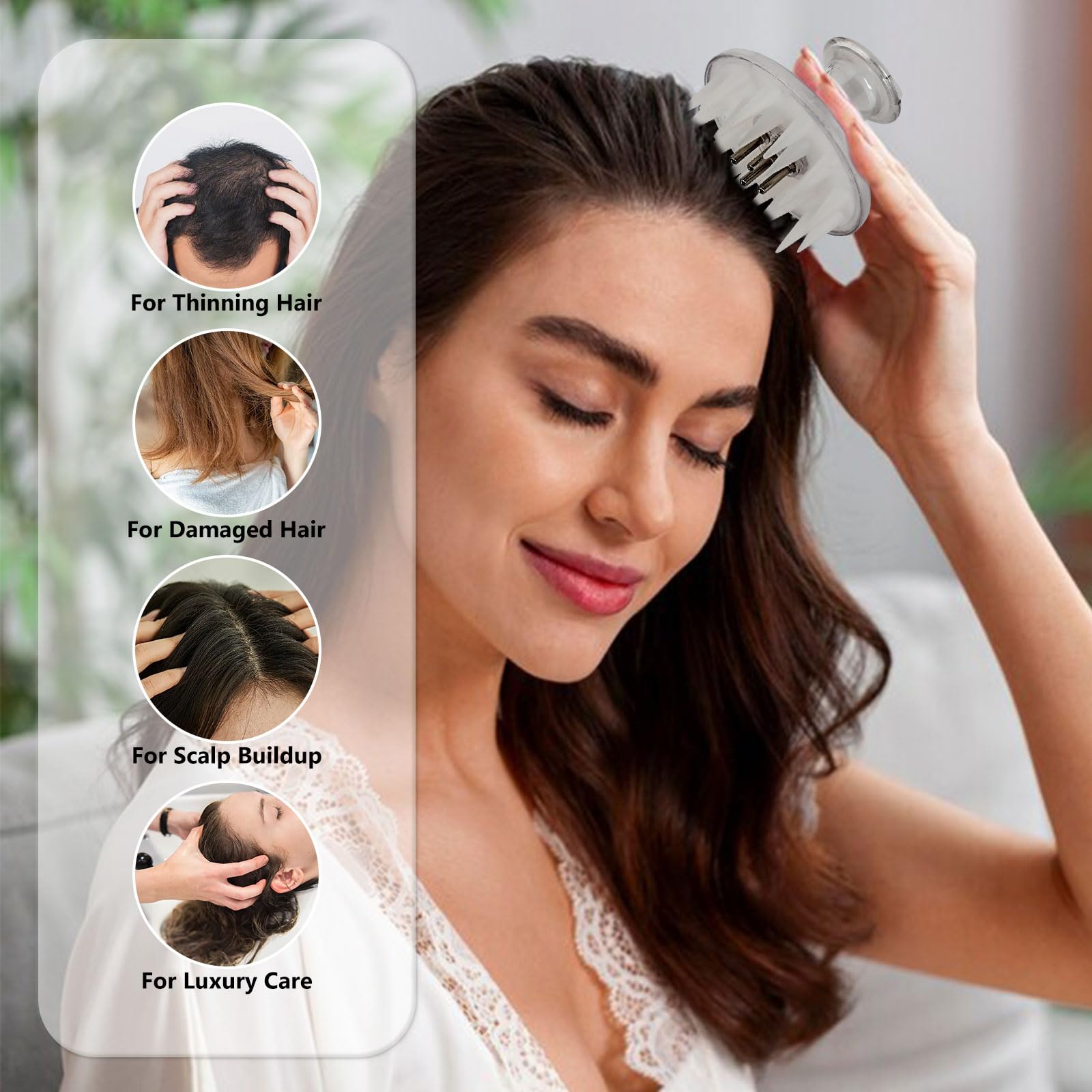 Aplikator olejku do włosów Minoxidil 2 w 1 i masażer do wzrostu włosów, butelka z aplikatorem oleju z silikonowym włosiem, bez bałaganu, leczenia skóry głowy i masażu relaksacyjnego, dedykowana