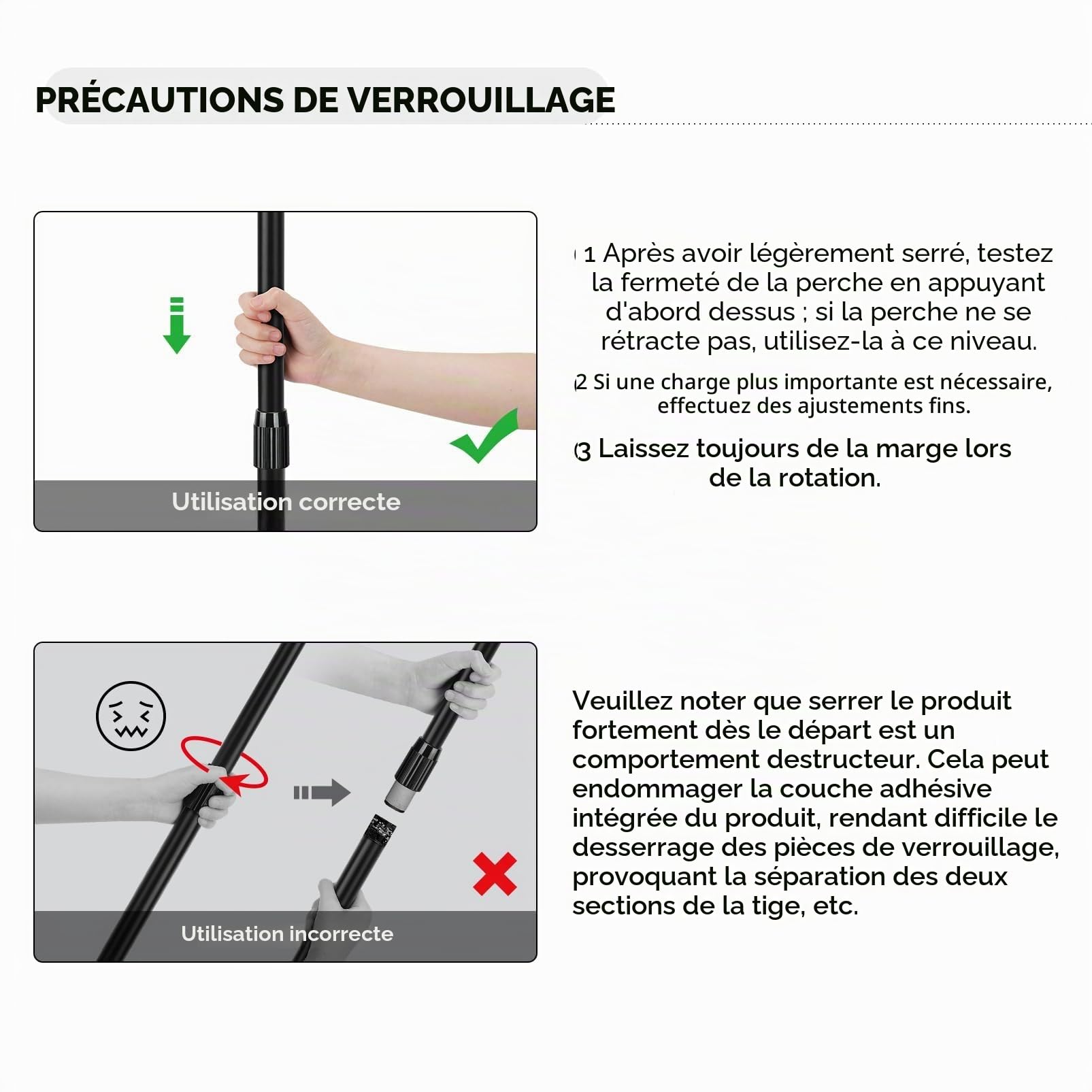 SAN LIKE Lot de 2 piquets de Tente télescopiques en Fibre de Verre - 250 cm - Léger - Réglables - pour auvent de Pluie
