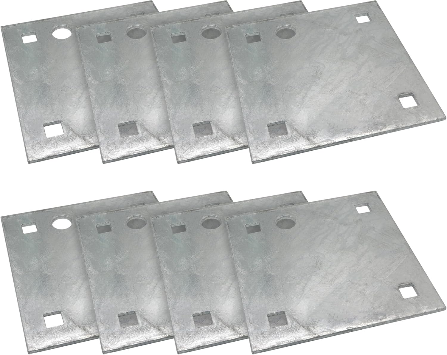 A.A Stationary & Floating Dock Backer Plates, 5" x 5" - 7/16" Holes - Heavy-Duty Galvanized Steel